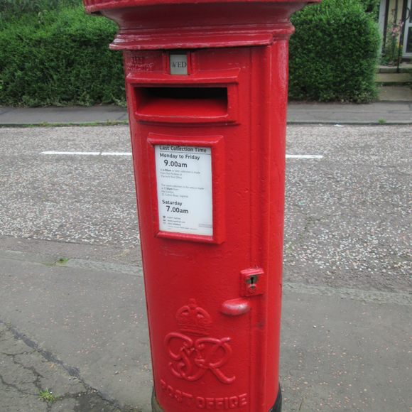 Royal Mail Cast Iron Scottish Crown Blue Post Box 