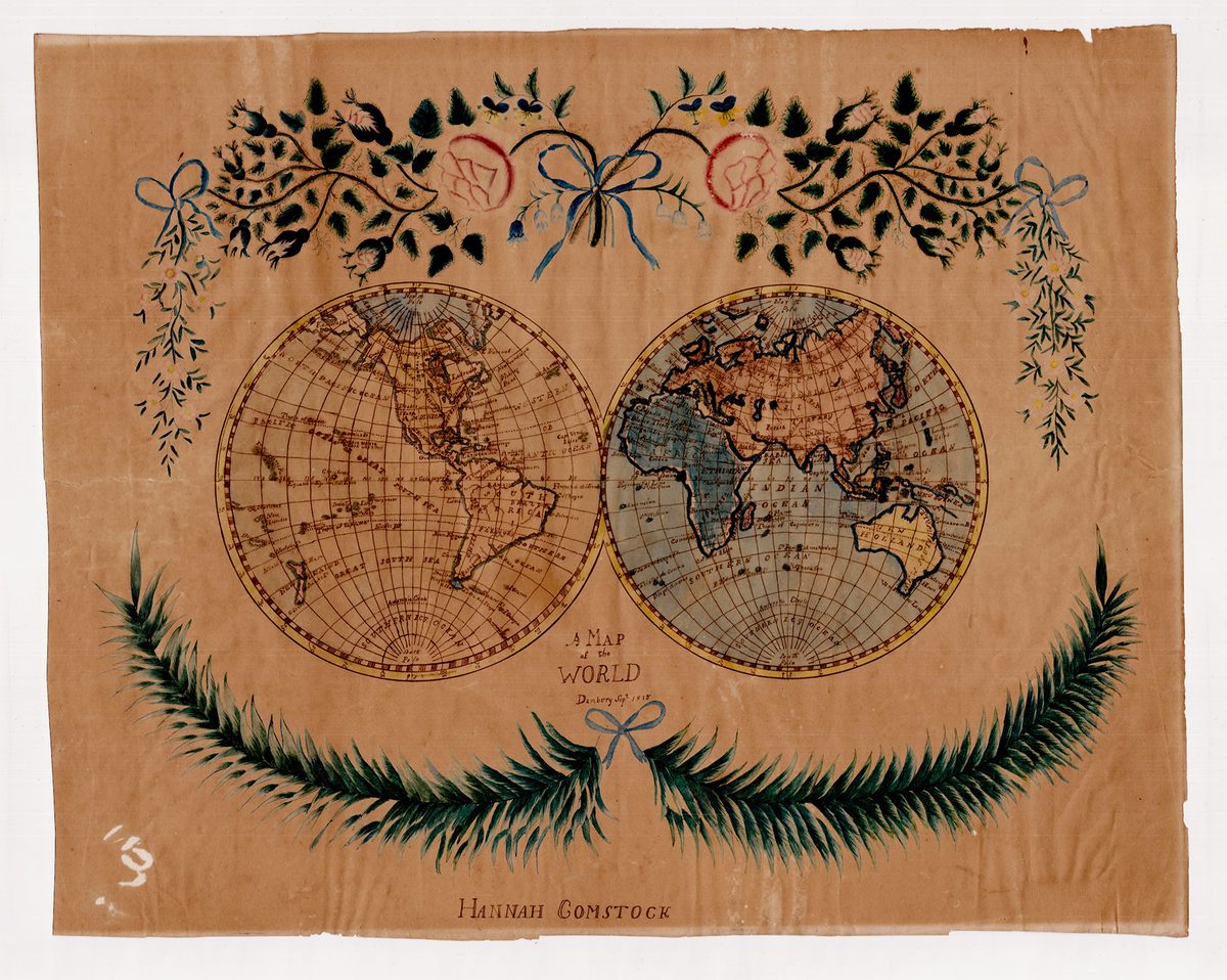 Hannah Comstock's "Map of the World," made in 1815.