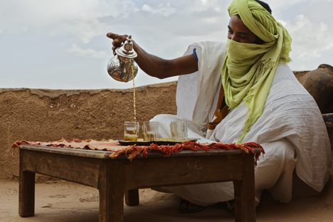 Pouring Moroccan Mint Tea