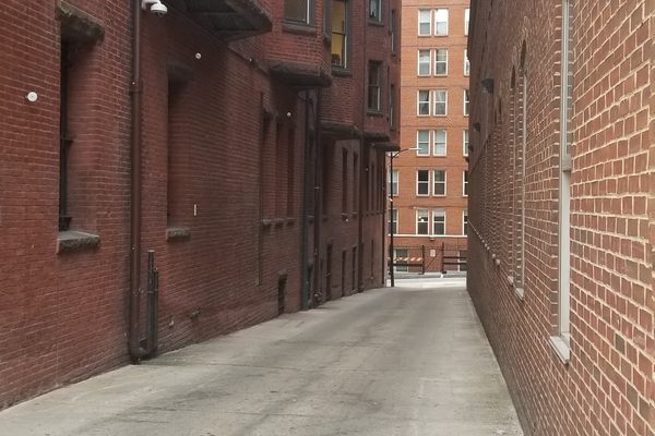 The entrance to Baptist Alley from F Street.
