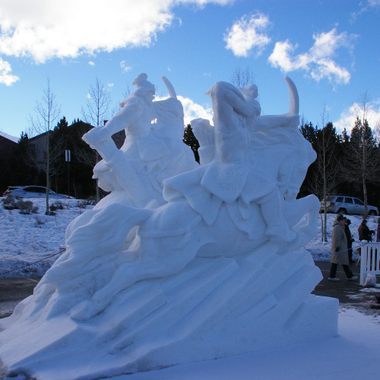 The sculpture the team from Mongolia created in their first year.