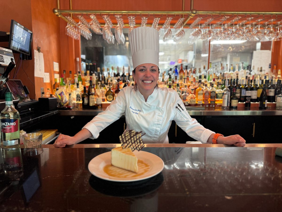 At Commander’s Palace, Chef Meg Bickford makes a feather-light, tart cheesecake with house-made Creole cream cheese.