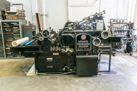 The institute’s Heidelberg is a workhorse letterpress, essential for producing consistent, high-volume work.