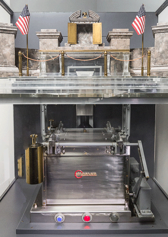 The miniature model of the original National Archives Vault was recently rediscovered down in the basement.