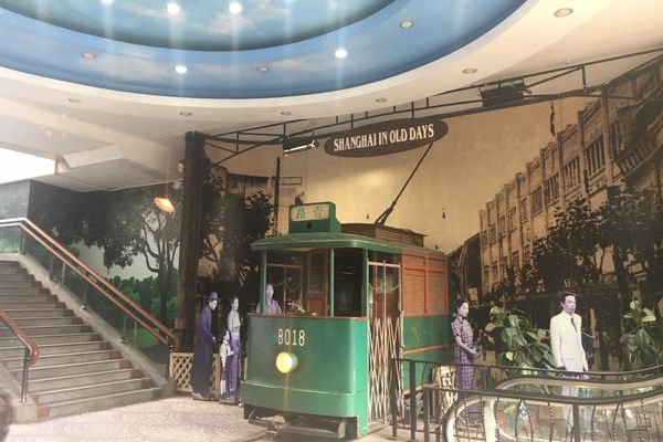 Reproduction of a Shanghai streetcar.