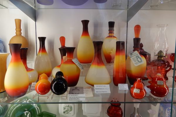 Imperial peachblow glass is visually striking. 