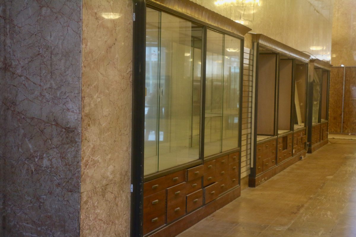 A peek inside the former I. Magnin department store.