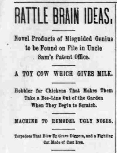 An 1890 column poked fun at overzealous inventors.