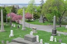 Green-Wood Cemetery, overlooking New York Harbor.