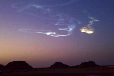 The sky over the Nubian Desert in Sudan, just after 2008-TC3 passed through the atmosphere.
