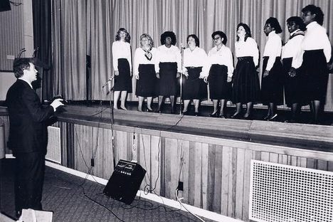 FAA Chorale John Hanks, Director 1983-1990, in action. 