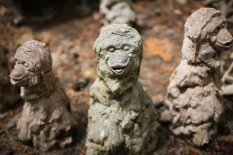 The statues commemorate a legendary 20th-century monkey massacre.