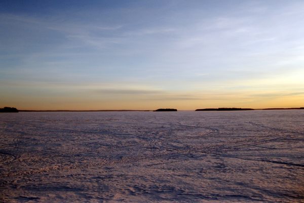 The lake in the winter.