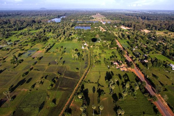 The Angkor Archaeological Park in northern Cambodia encompasses some 150 square miles. 
