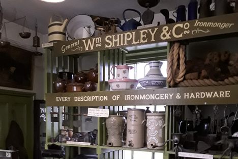 19th-century hardware shop.