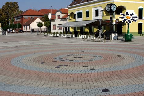 Concentric circles mark the alleged center of the world.