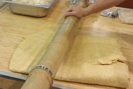 Preparing the dough.