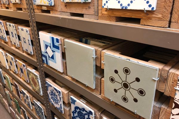 The Bank has also collected more modern designs, like the tiles shown here.