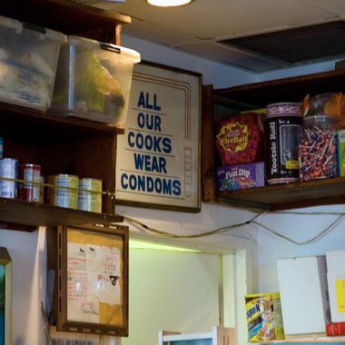 Interior wall, Greenwich Village Shopsin's.