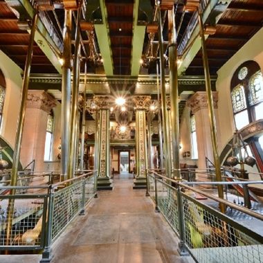 Inside the engine room.