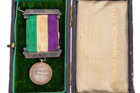 Elsie Wolff Van Sandau's medal in its original case, as it was found in the drawer.