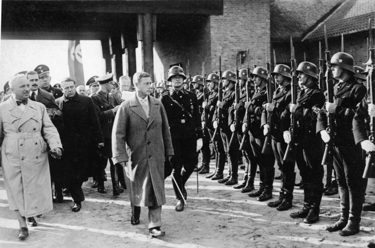 Edward surveys Nazi troops in 1937, not long after abdicating the throne.
