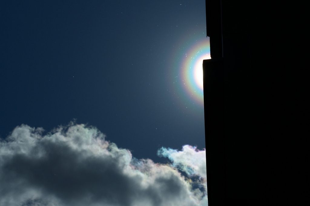 Another corona, peeking out from the side of a building.