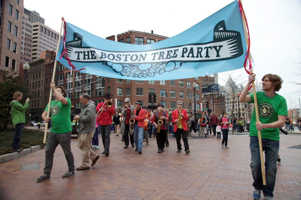 The Boston Tree Party kicked off with actual parties.