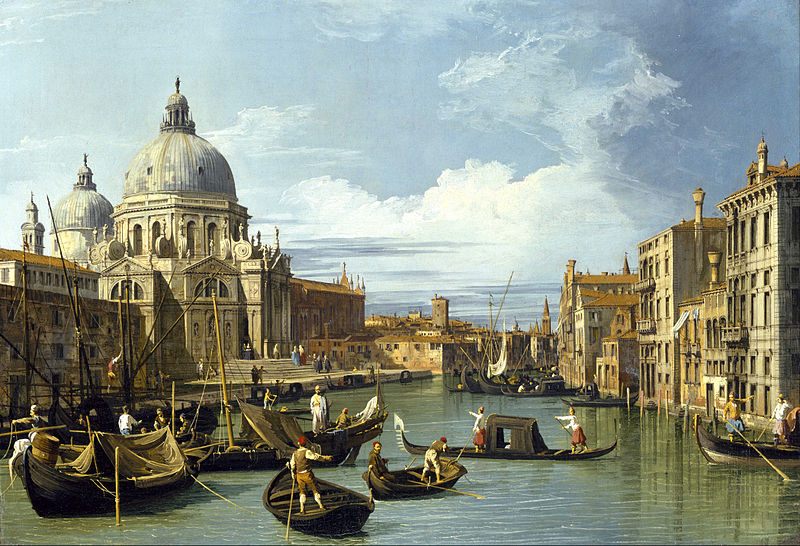 <em>The Entrance to the Grand Canal, Venice</em>, painted by Canaletto, c. 1730.