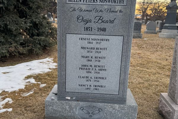 The front of the headstone marking the grave location.