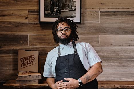 Chef Evans at Down North Pizza.