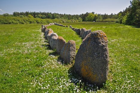 A replica Stone Ship in Gnisvärd not far from the originals.