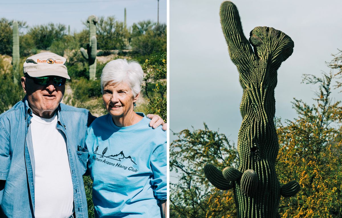 Phil Kozol and Pat Hammes, two Tucson-based members of the Crested Saguaro Society.