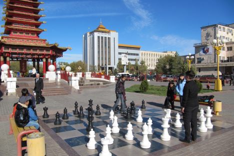 Open air chess board in Elista