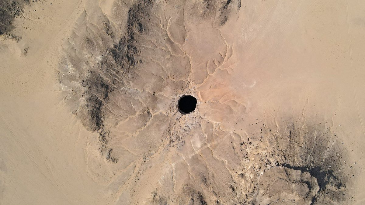 The entrance to the "cursed" sinkhole is 98 feet in diameter. 