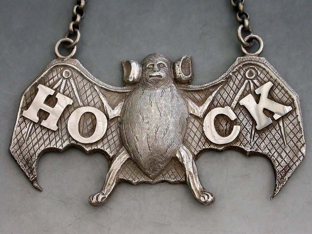 A batty wine label from around 1880.
