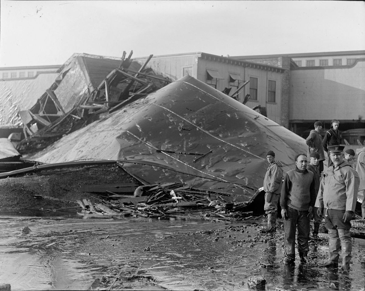 Section of tank after Molasses Disaster explosion.