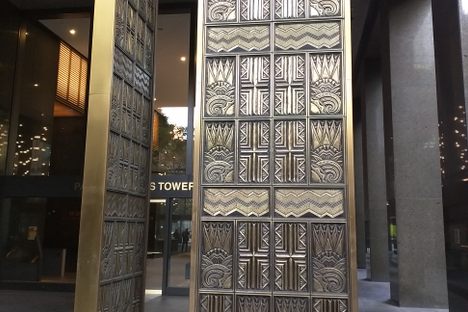 The Art Deco doors. 
