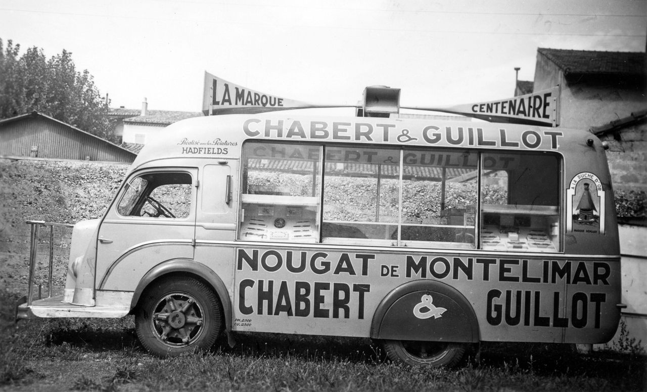 A vintage nougat-selling truck from Chabert & Guillot.