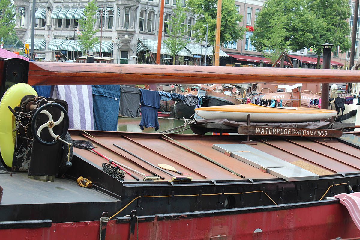 Laundry line on a boat. 