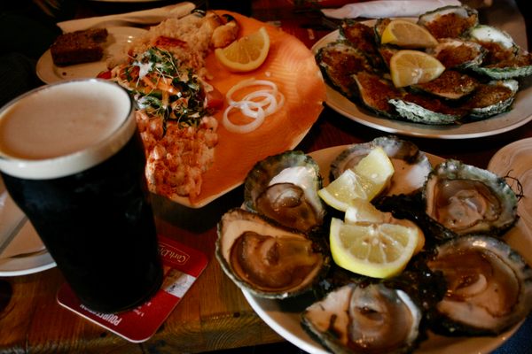 A traditional lunch at Moran’s Oyster Cottage.