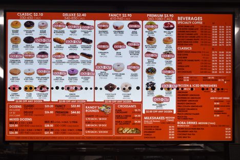 The menu as of February 2025.