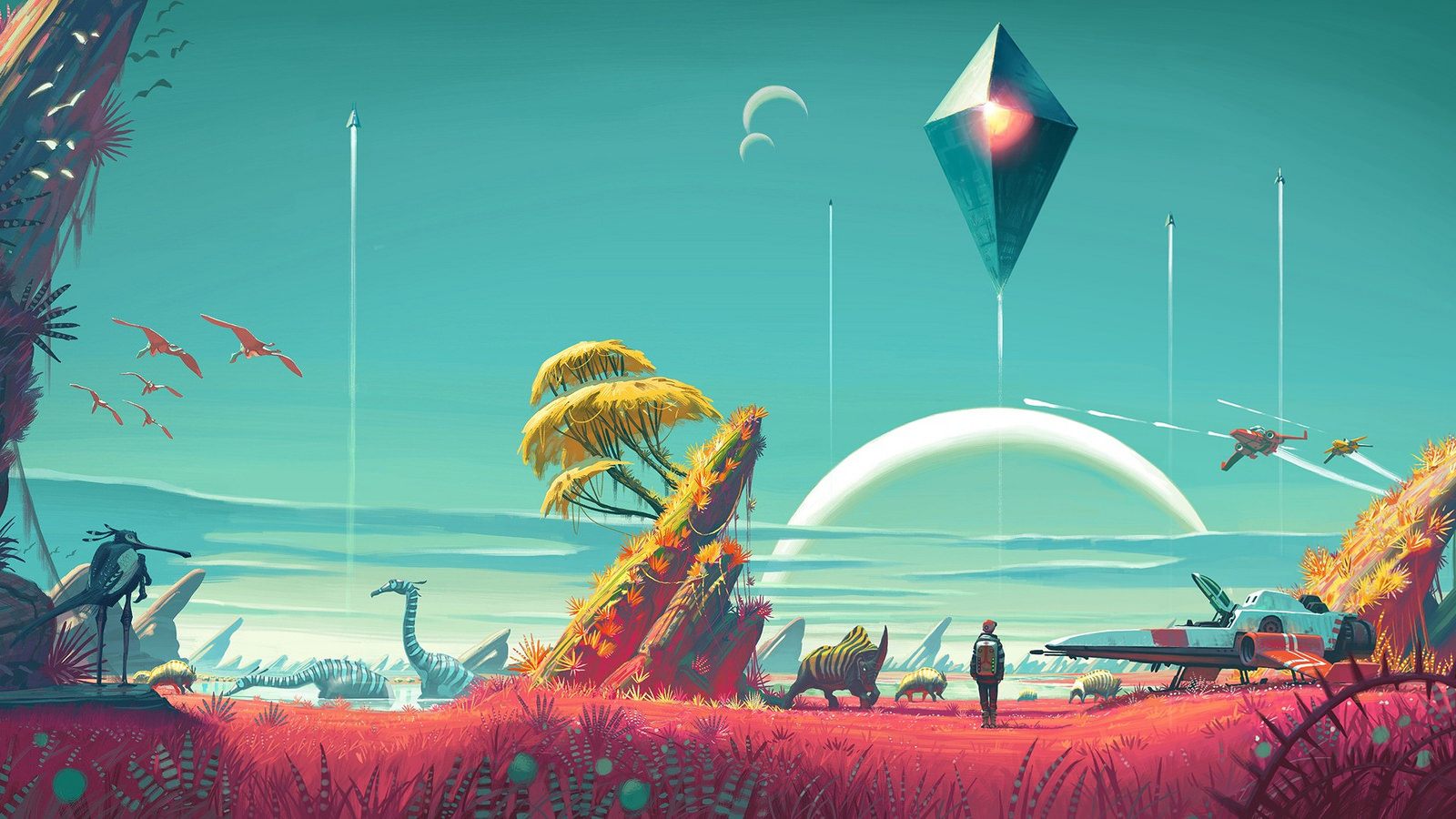 Each planet in No Man's Sky has its own native flora and fauna.