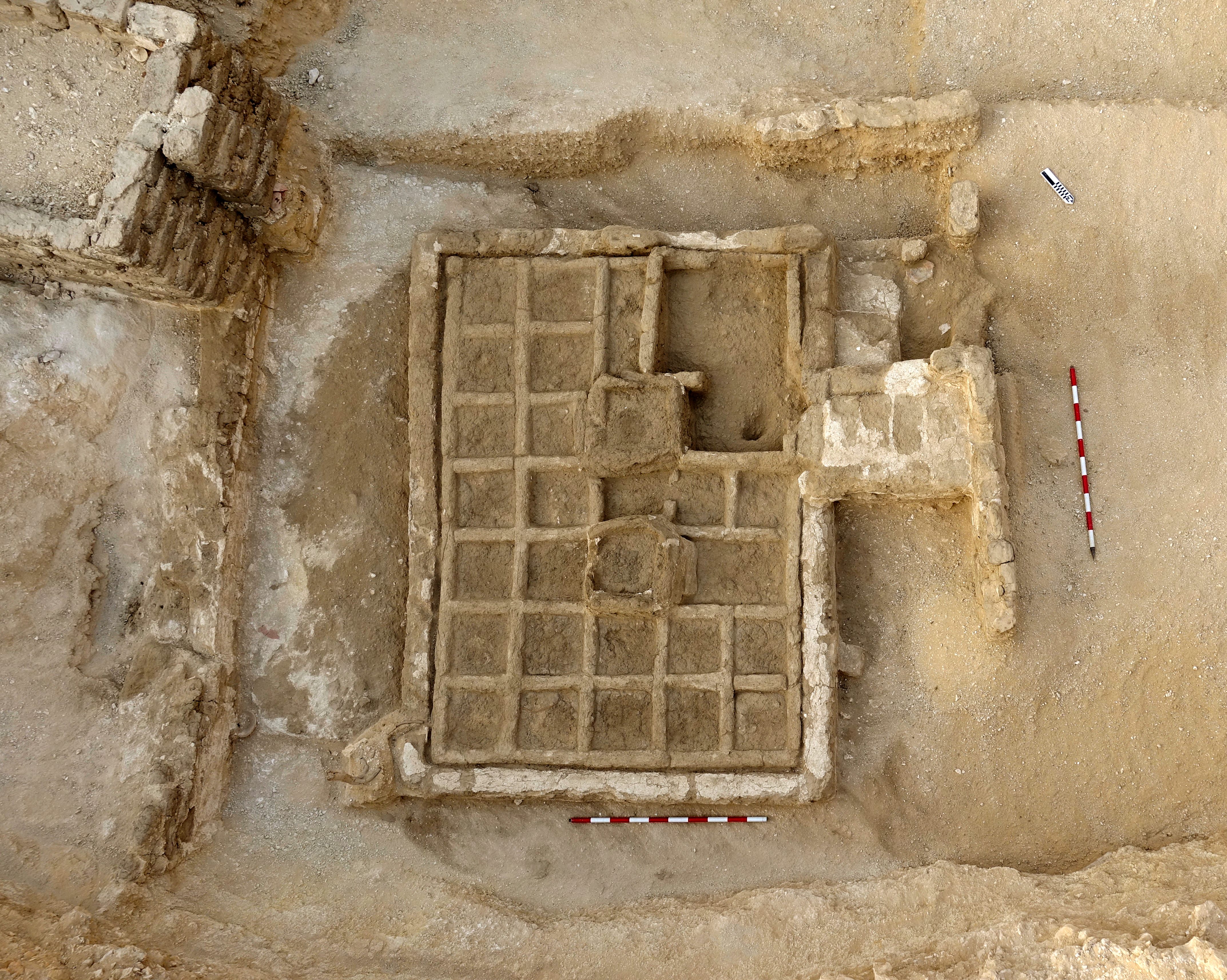 An orderly Egyptian funeral garden, the first ever found. 