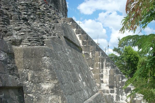 The steps to the very top of Tikal Temple IV
