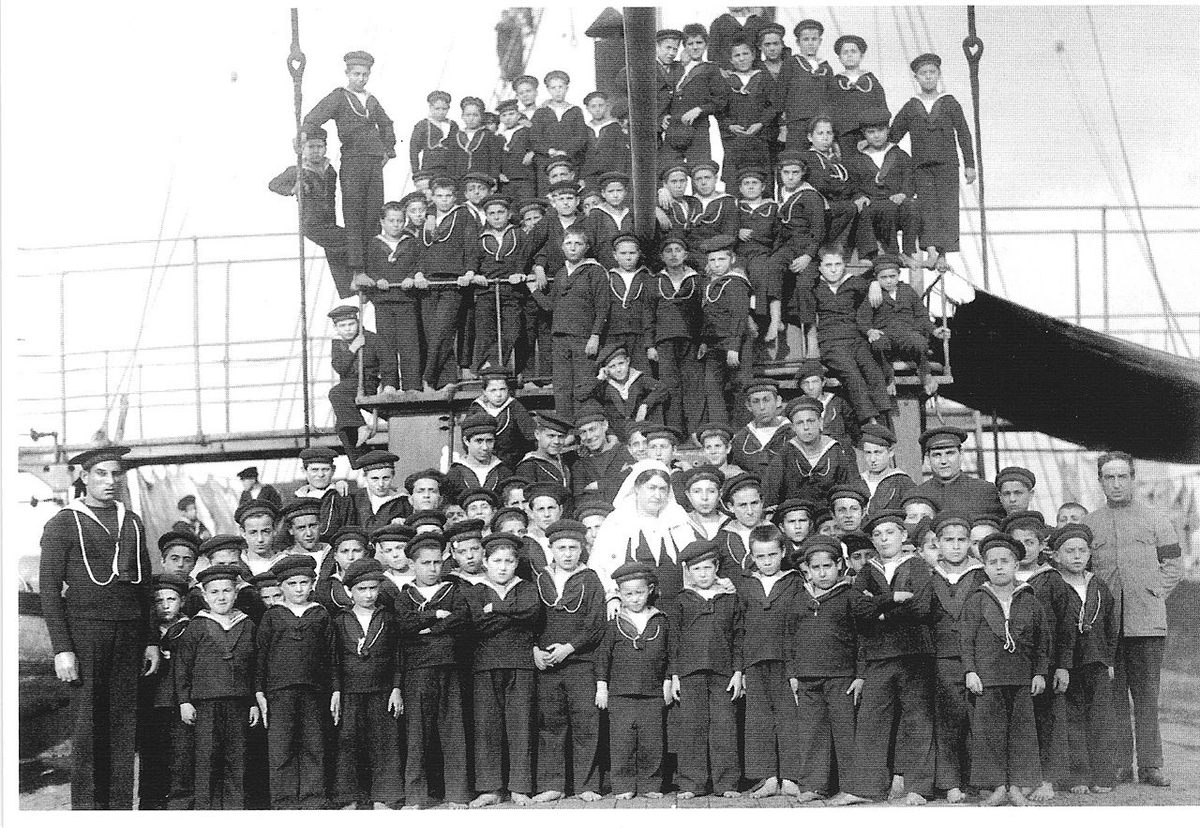In uniform on the "kindergarten ship."