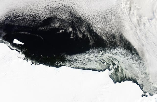 A lonely piece of B-15, still roaming the ocean 13 years after the iceberg first broke off.