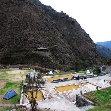 A view of the bathing pools.