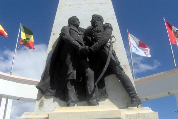 Embrace of Bolivar and Morillo.