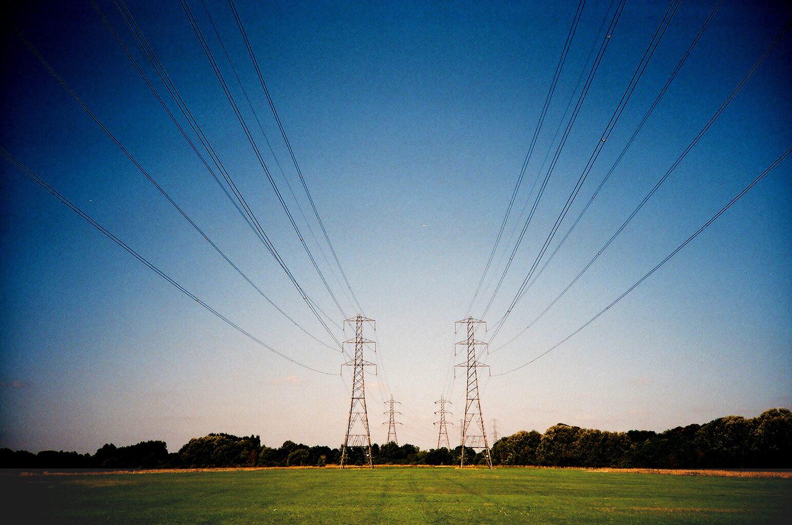 A couple of pylons send electricity across the UK.